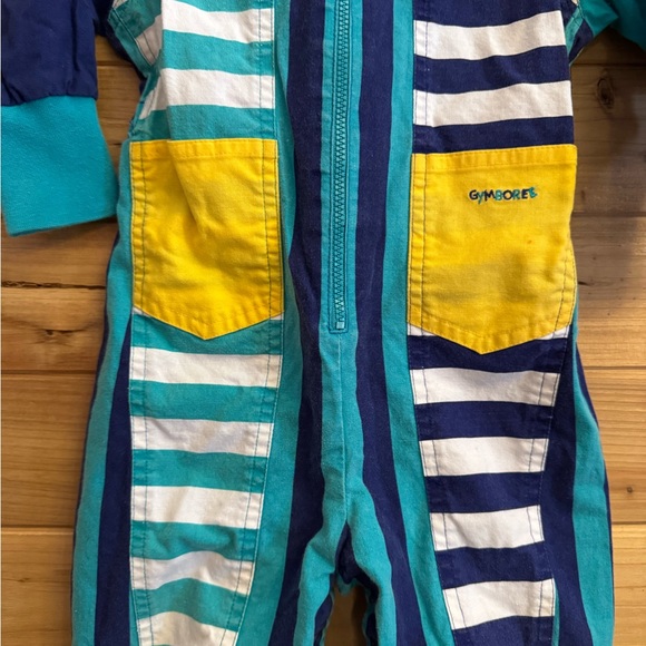 Vintage 90’s Gymboree Size XS/9-12 Months Retro Stripe Collared Jumpsuit - Picture 5 of 12